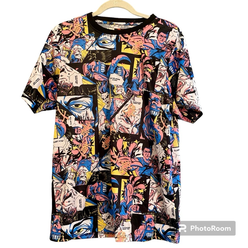 NWT Fresh Prints Japanese Anime All Over Print Men's T Shirt Sz M